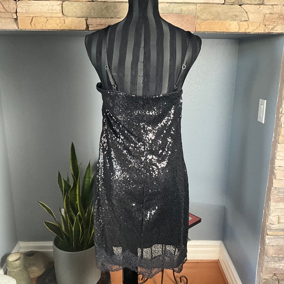 Y2K Babydoll Sequin Lace HOCO Dress Whimsigoth Grunge Witchy Party Black XXL - Picture 8 of 13